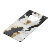 Wit Goud Zwart Zuidwest Koeienhuid Creditkaart Flessenopener (Achterkant Gekanteld)