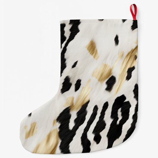 Wit Goud Zwart Zuidwest Koeienhuid Grote Kerstsok (Achterkant)