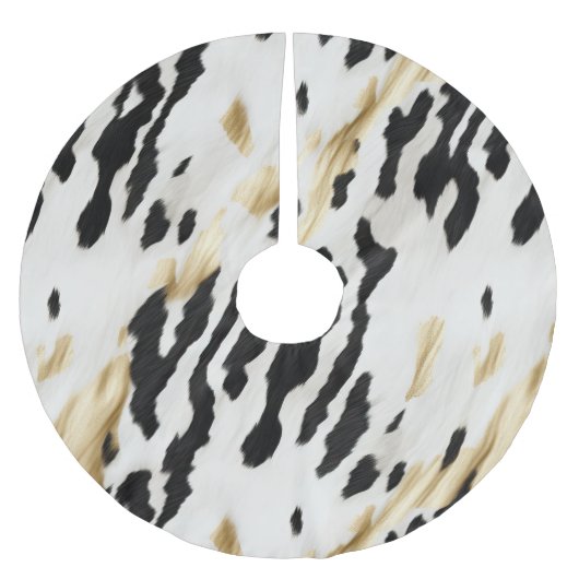 Wit Goud Zwart Zuidwest Koeienhuid Kerstboom Rok (Voorkant)