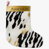 Wit Goud Zwart Zuidwest Koeienhuid Naam Grote Kerstsok (Voorkant)