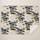 Wit Goud Zwart Zuidwest Koeienhuid Sherpa Deken (Voorkant (horizontaal))