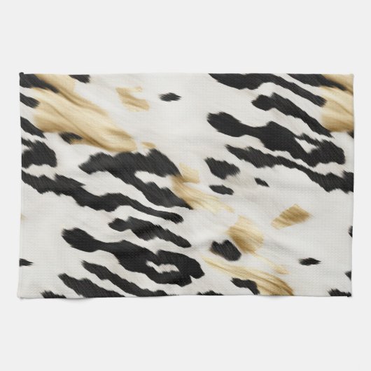 Wit Goud Zwart Zuidwest Koeienhuid Theedoek (Horizontaal)