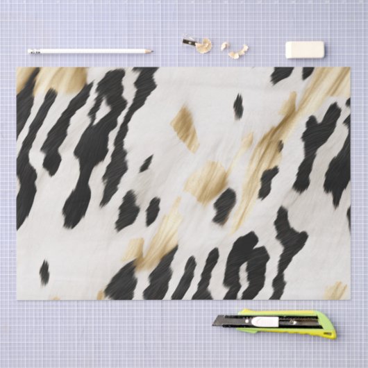 Wit Goud Zwart Zuidwest Koeienhuid Tissuepapier (Craft)