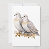 Wit Gouden Auto met Bloemen Verlovingsfeest Kaart (Achterkant)