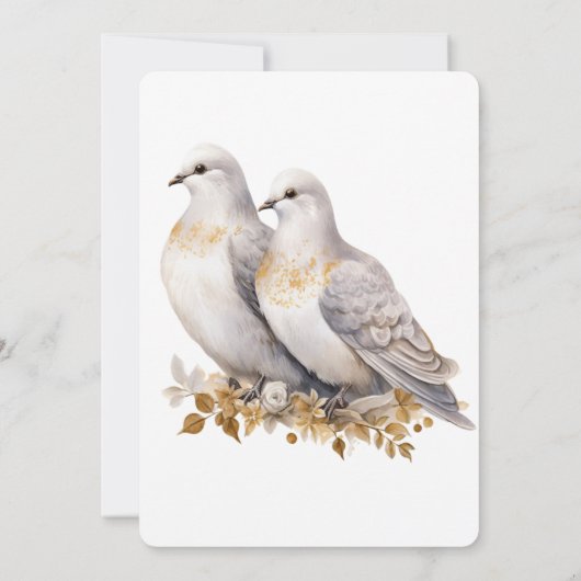 Wit Gouden Auto met Bloemen Verlovingsfeest Kaart (Achterkant)