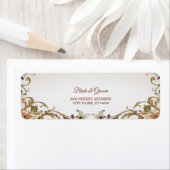 Wit Gouden Bloem Motief Retouradres Label (Insitu)