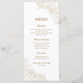 Wit Gouden Bloemen Elegante Huwelijk Menu (Voorkant)