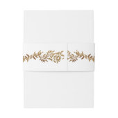 wit & gouden botanische lijst monogram bruiloft uitnodigingen wikkel (Achterkant Voorbeeld)