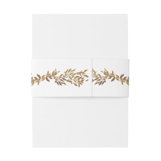 wit & gouden botanische lijst monogram bruiloft uitnodigingen wikkel (Achterkant Voorbeeld)