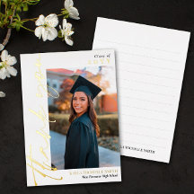 Wit Gouden Calligraphy Foto Afstudeer Dankjewel