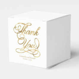 Wit & Gouden Folie Dank u Kalligrafie Trouwen Bedankdoosjes