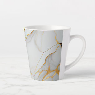 Wit & Gouden Folie Marmeren Agaat Latte Mok