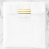 Wit & Gouden Foliestreepjes Elegante Sticker (Tas)