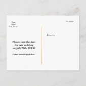 Wit & Gouden Foliestreepjes Opslaan Datum FOTO Bri Aankondigingskaart (Achterkant)