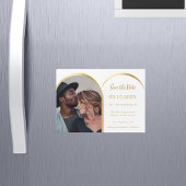 Wit gouden foto boog bruiloft Save the Date kaart Magnetische Uitnodiging