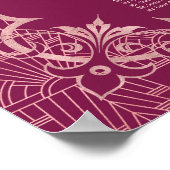 Wit Gouden Gatsby Art Deco zitplaatskaart Poster (Hoek)