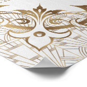 Wit Gouden Gatsby Art Deco Zitplaatskaart Poster (Hoek)
