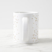 Wit Gouden Glitter Sparkle Kerstboom Grote Koffiekop (Achterkant)