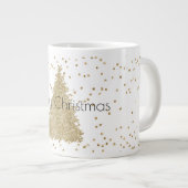 Wit Gouden Glitter Sparkle Kerstboom Grote Koffiekop (Voorkant rechts)