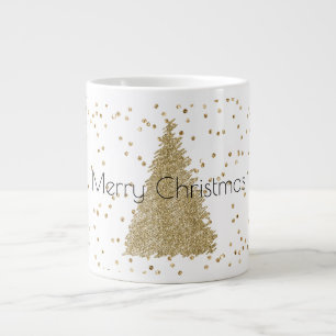 Wit Gouden Glitter Sparkle Kerstboom Grote Koffiekop