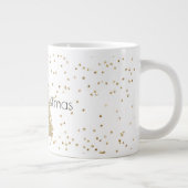 Wit Gouden Glitter Sparkle Kerstboom Grote Koffiekop (Rechts)