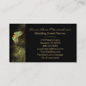 ** Wit Gouden Glitter Vergulde Vlinder Chic Girly Visitekaartje (Achterkant)