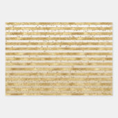 Wit Gouden Glitz Sparkle Stripes Leopard Inpakpapier Vel (Voorkant 3)