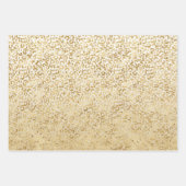 Wit Gouden Glitz Sparkle Stripes Leopard Inpakpapier Vel (Voorkant 2)