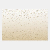 Wit Gouden Glitz Sparkle Stripes Leopard Inpakpapier Vel (Voorkant)