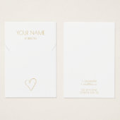 Wit gouden hart ketting armband display kaart (Voorkant /achterkant)