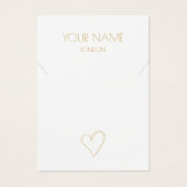 Wit gouden hart ketting armband display kaart (Voorkant)
