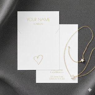 Wit gouden hart ketting armband display kaart
