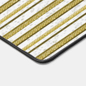 Wit gouden kanten strepen patroon bureaumat (Hoek)