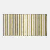 Wit gouden kanten strepen patroon bureaumat (Voorkant)