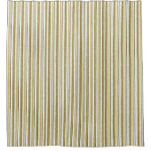 Wit gouden kanten strepen patroon douchegordijn (Voorkant)