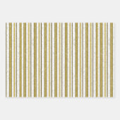 Wit gouden kanten strepen patroon inpakpapier vel (Voorkant)