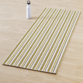 Wit gouden kanten strepen patroon yogamat