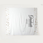 Wit gouden klasfoto afstudeer achtergrond wandkleed (Voorkant (horizontaal))