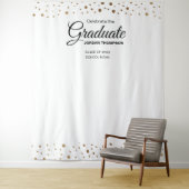 Wit gouden klasfoto afstudeer achtergrond wandkleed (In situ)