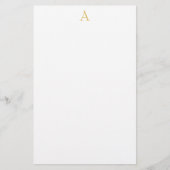 Wit Gouden Kleur Monogram Professioneel Briefpapier (Voorkant)