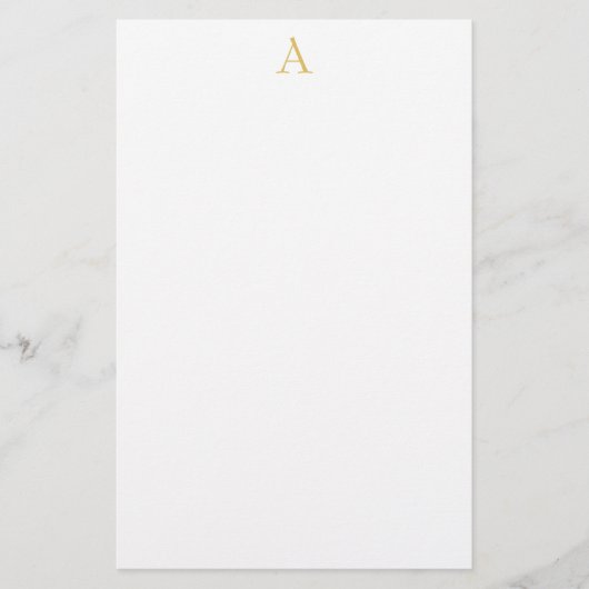 Wit Gouden Kleur Monogram Professioneel Briefpapier (Voorkant)