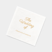 Wit gouden luxe bruiloftschrift folie servetten (Links)