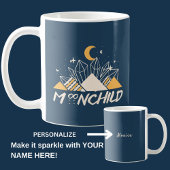 Wit Gouden Maan Kind Piramides en Kristal Koffiemok