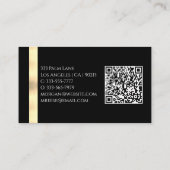 Wit/Gouden Marmer Genereer QR-code Naam & Monogram Visitekaartje (Achterkant)