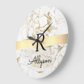 Wit & Gouden Marmer Gouden Staaf, doe-het-zelf zwa Grote Klok (Hoek)