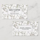 Wit gouden marmer | Makelaar Visitekaartje (Voorkant / Achterkant)