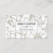 Wit gouden marmer | Makelaar Visitekaartje (Voorkant)