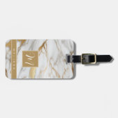 Wit Gouden Marmeren Achtergrond Bagage Label (Voorkant horizontaal)