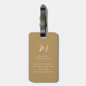 Wit Gouden Marmeren Achtergrond Bagage Label (Achterkant verticaal)