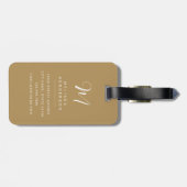 Wit Gouden Marmeren Achtergrond Bagage Label (Achterkant horizontaal)